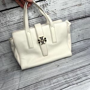 Tory Burch White Handbag Gold T Label Purse